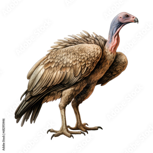 Watercolor African Animal. Vulture Clipart. Hand Drawn African Safari Animal Illustration.
