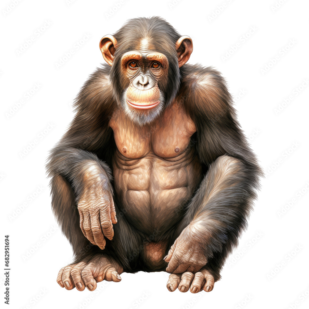 Watercolor African Animal. Chimpanzee Clipart. Hand Drawn African Safari Animal Illustration. Watercolor African Animal. Chimpanzee Clipart. Hand Drawn African Safari Animal Illustration.