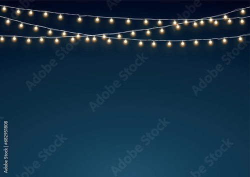 Fairy Lights Gold Hanging String Decoration Background