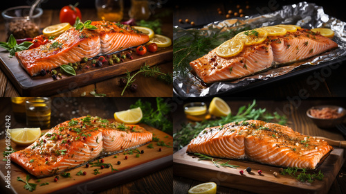 grilled salmon on grill