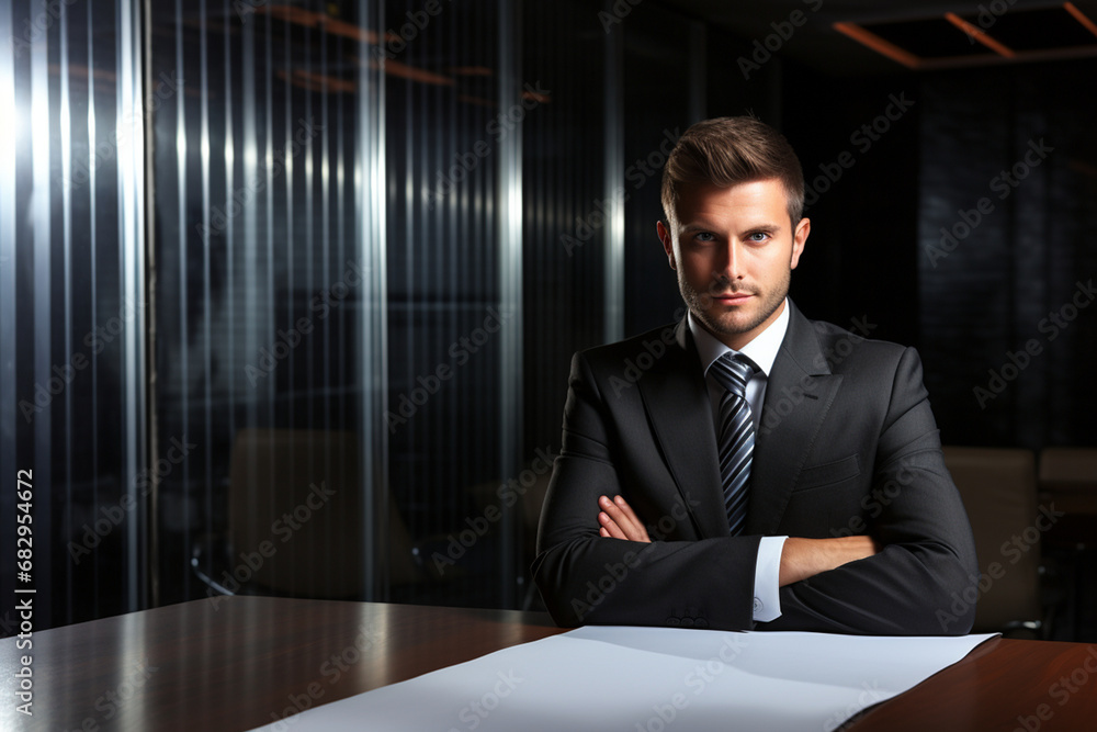 wow businessman in conference room with copy space wow businessman in conference room with copy space