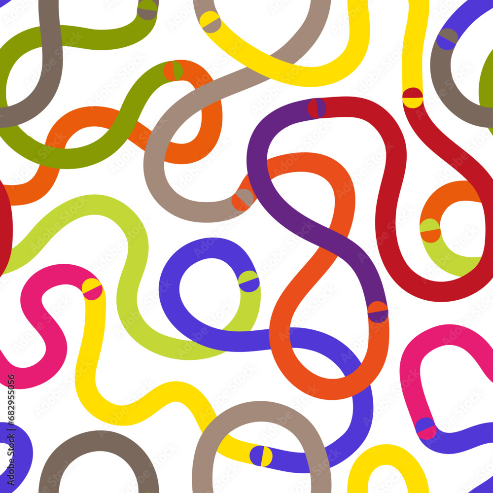 Fototapeta premium Colorful line seamless pattern. Vector fun background for kids in minimalist style