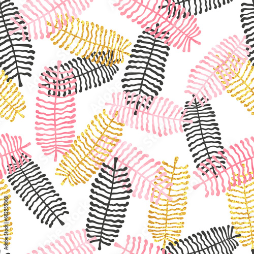 Abstract leaf pattern. Seam...