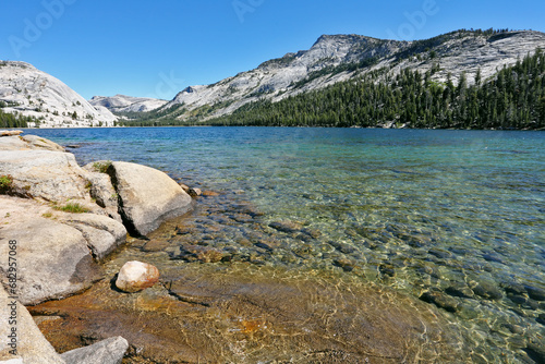 Magnificent huge lake on pass Tioga photo