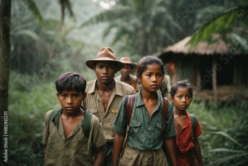 Jungle Journey: Families Embrace Timeless Explorer Traditions, Lost in the Wonder of the Wild. Safari moment