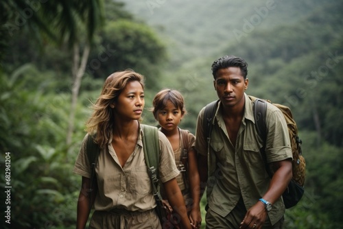 Jungle Journey: Families Embrace Timeless Explorer Traditions, Lost in the Wonder of the Wild. Safari moment