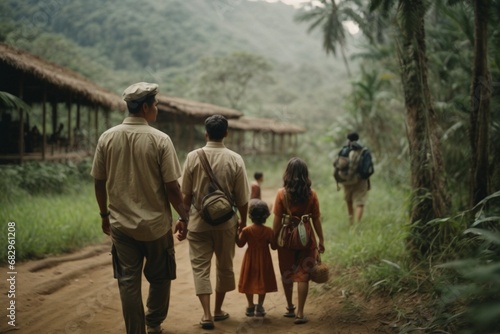 Jungle Journey: Families Embrace Timeless Explorer Traditions, Lost in the Wonder of the Wild. Safari moment