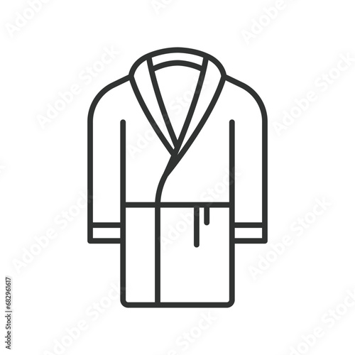 athrobe line design. Beauty, robe, bath, spa icon vector illustration. Bathrobe editable stroke icon.