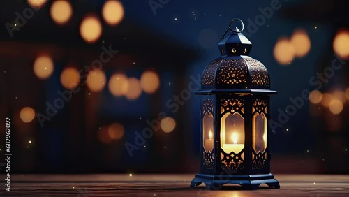 christmas lantern in the night photo