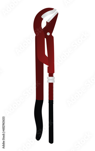 Red adjustable pliers. vector illustration