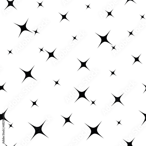 seamless pattern with a star. black  white textured simple pattern. Fabric for wrapping wallpaper  print  banner. Textile sample. Abstract  starry background. vector art illustration