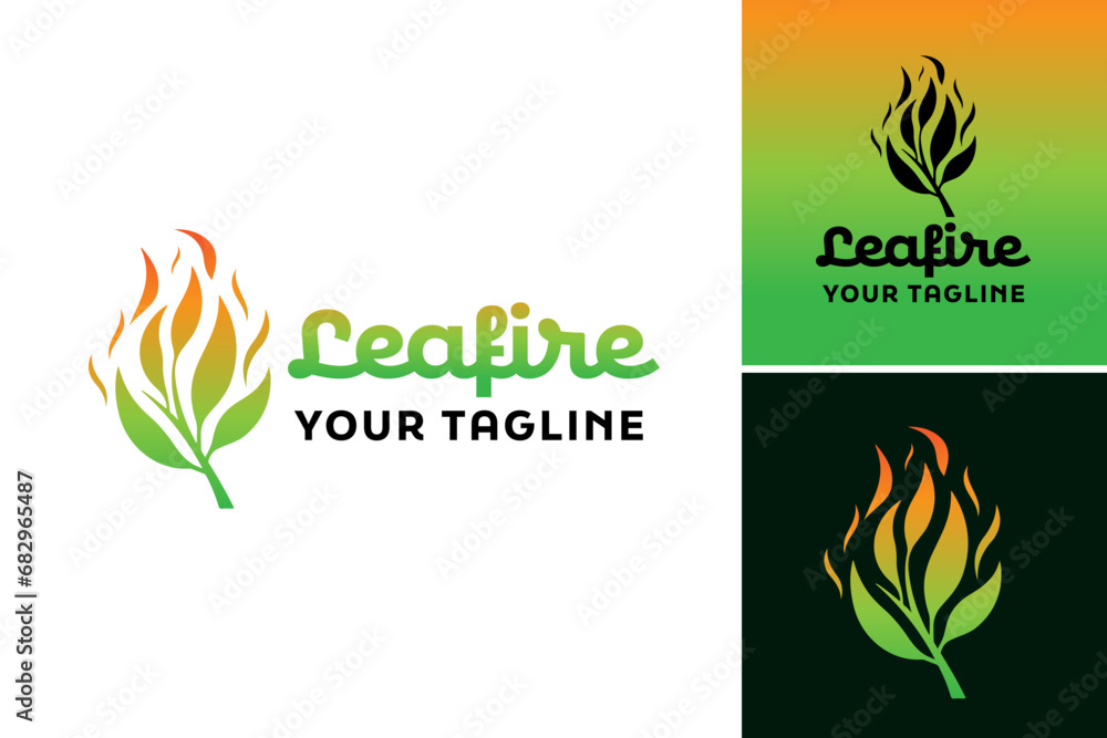 Logo for the Leaf Fire Company is a dynamic and professional logo