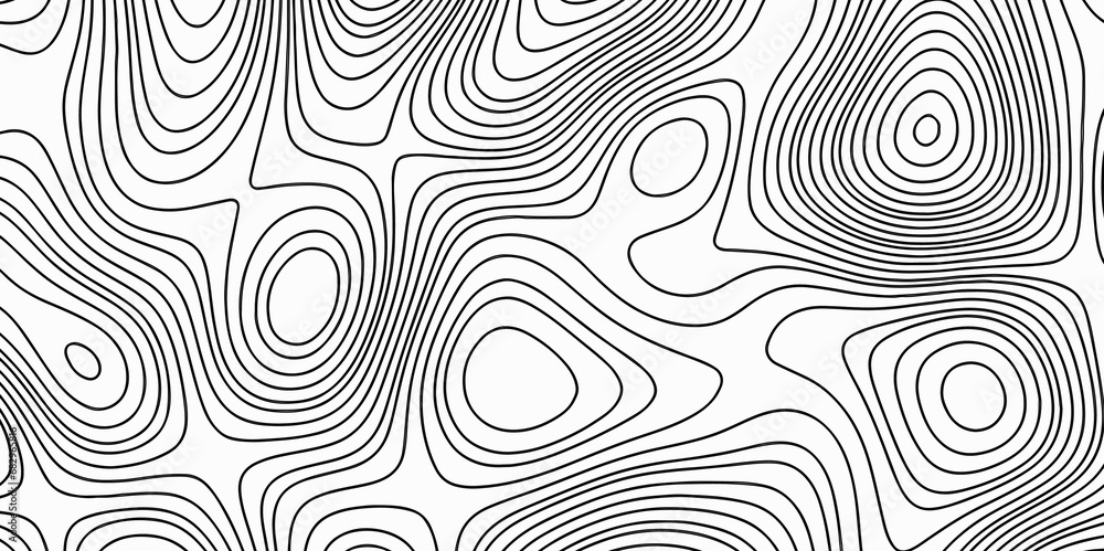 Black-white background from a line similar to a. Natural printing illustrations of Map in Contour Line Light topographic topo contour map and Ocean topographic line map with curvy isolines