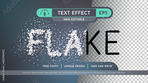 Snowflakes - Editable Text Effect, Font Style