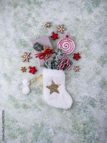 Wooden letter XMAS, Christmas festive card photo