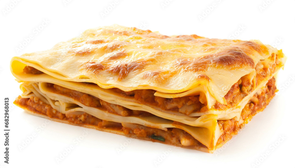 Lasagna isolated on white background, cutout Lasagna isolated on white background, cutout