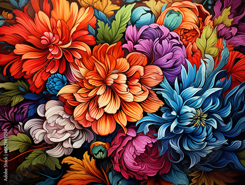 Floral illustration of nature with abstract background