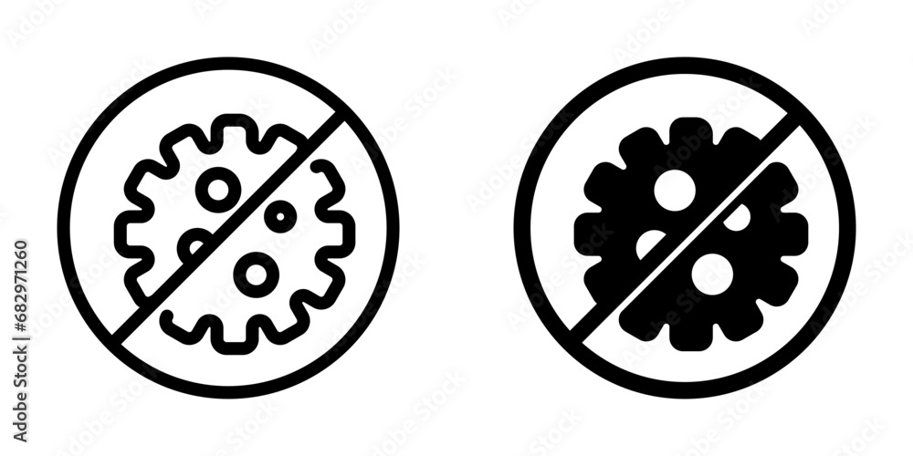 No Virus Icon. symbol for mobile concept and web design. vector illustration No Virus Icon. symbol for mobile concept and web design. vector illustration