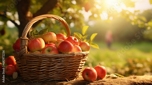 apples in a basket on wooden concept in field © Birol Dincer 