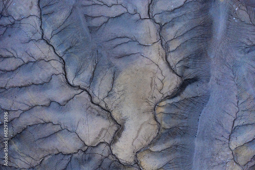 Abstract blue rock texture resembling flowing water