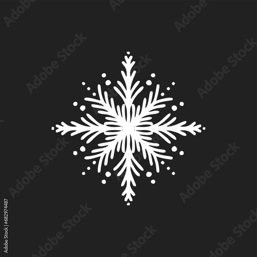 Beautiful white snowflake for winter design. Christmas and New Year theme. Frozen silhouettes of crystal snowflakes, pattern. Flat with modern design.