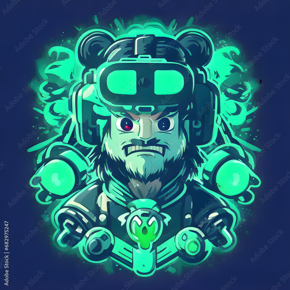Angry Gamer with VR Headset AI-Generated Angry Gamer with VR Headset AI-Generated