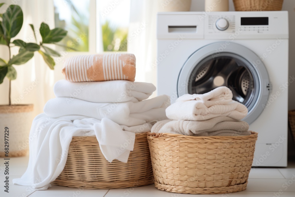 Laundry room with washing machine or tumble dryer. Laundry room with washing machine or tumble dryer.