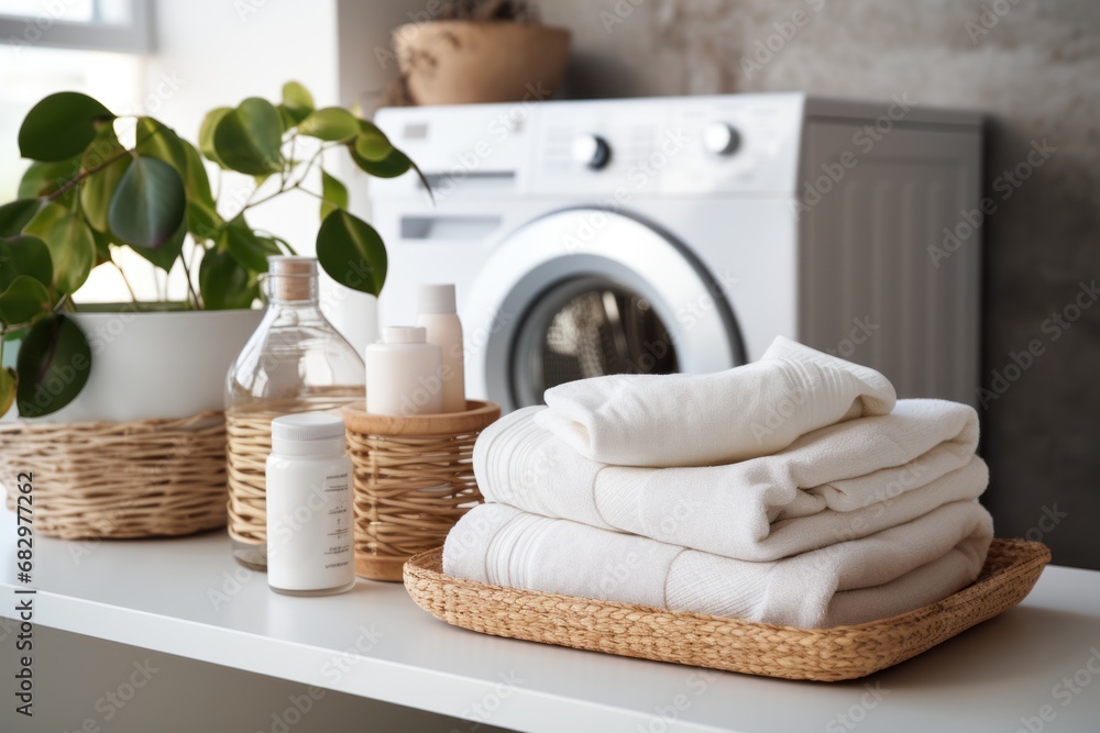 Laundry room with washing machine or tumble dryer. Laundry room with washing machine or tumble dryer.