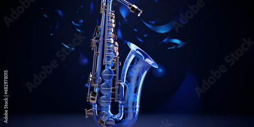 saxophone on blue