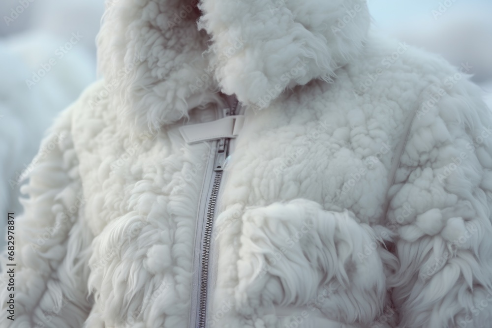 A person wearing a white jacket with a hood. This versatile image can be used in various contexts. A person wearing a white jacket with a hood. This versatile image can be used in various contexts.