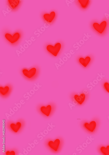 many hearts on a pink background