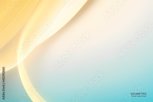 Light Yellow Wave Background, Abstract geometric background with liquid shapes. Vector illustration.