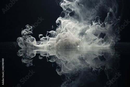 A black and white photo capturing the mesmerizing sight of smoke swirling in the water. Perfect for adding a touch of mystery and intrigue to any project photo