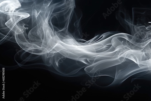 A close-up view of smoke on a black background. This image can be used to add a dramatic and mysterious touch to various projects