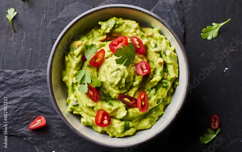 Capture the essence of Guacamole in a mouthwatering food photography shot Generative AI