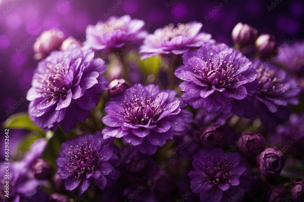 a close up of a bunch of purple flowers on a purple background. ai generative a close up of a bunch of purple flowers on a purple background. ai generative