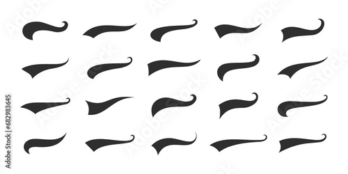 swoosh & swooshes tails collection. swash tails. Vector illustration