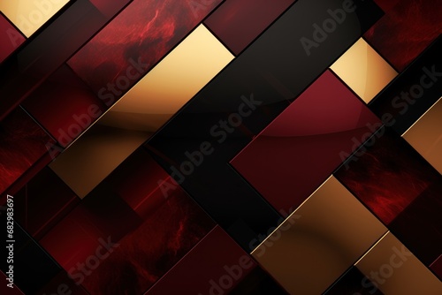 Abstract Postmodern Background Texture in the Colors Burgundy, Gold, Black - Beautiful Modern Burgundy, Gold and Black Backdrop - Postmodern Art Wallpaper created with Generative AI Technology photo