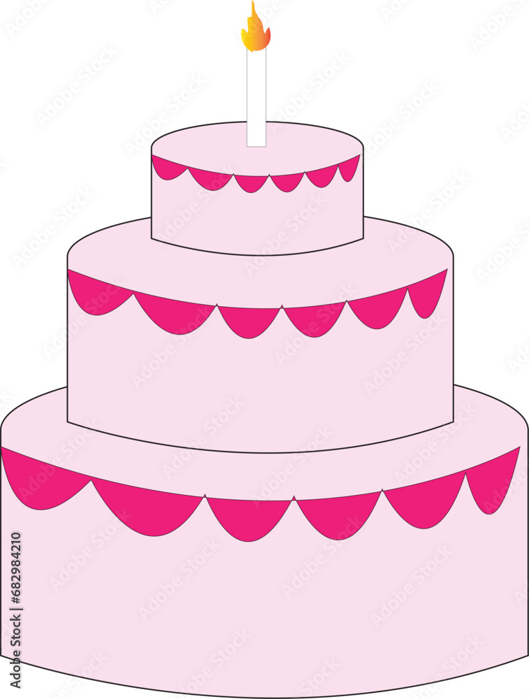 Happy birthday template. It's a boy. Birthday cake and candle background for birthday anniversary party event, Banner, flyer, advertising. Vector Illustration Happy birthday template. It's a boy. Birthday cake and candle background for birthday anniversary party event, Banner, flyer, advertising. Vector Illustration