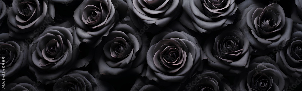 Obraz premium Black roses background. Beautiful flowers for valentine's day. Colorful background.