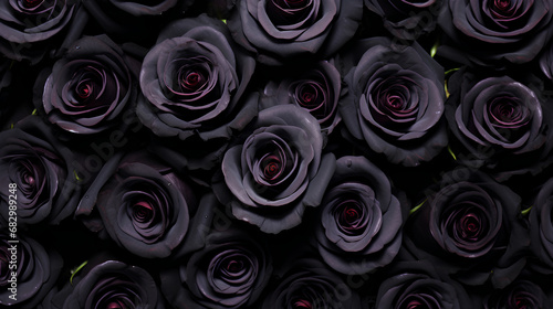 Black roses background. Beautiful flowers for valentine's day. Colorful background.