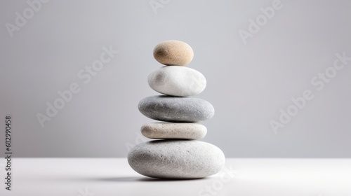 zen stones on white photo
