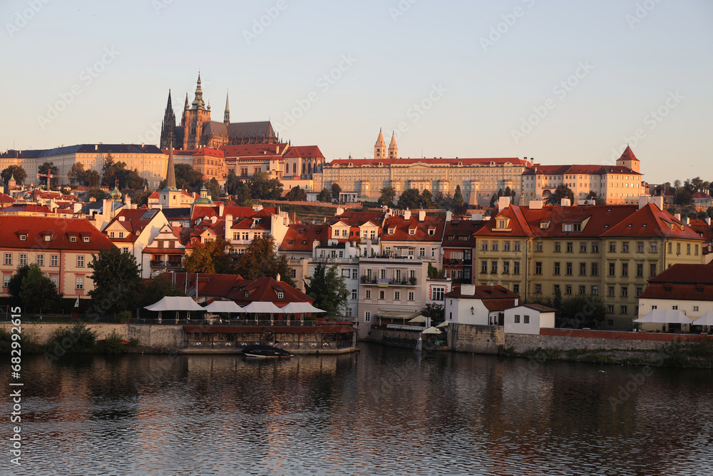 View of Mala Strana in the morning in Prague