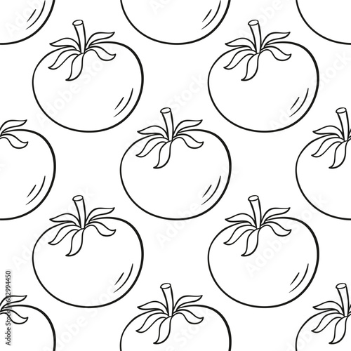 Seamless vector hand drawn tomato pattern