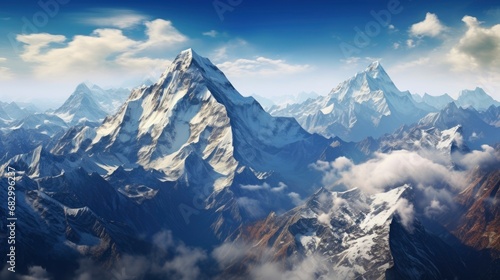 Himalayas mountains, bird's eye view