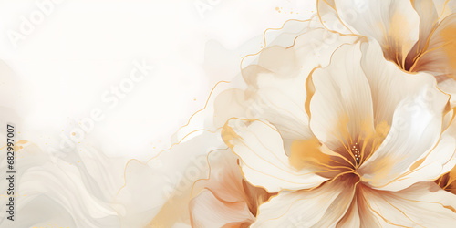 Abstract Ivory Florals background. VIP Invitation and celebration card. © ABDULRAHMAN