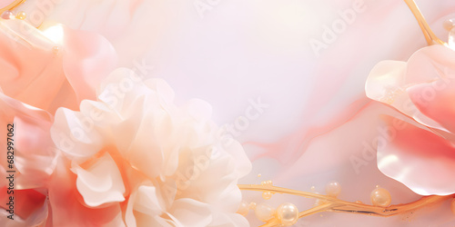 Abstract Coral color Florals background. VIP Invitation and celebration card.