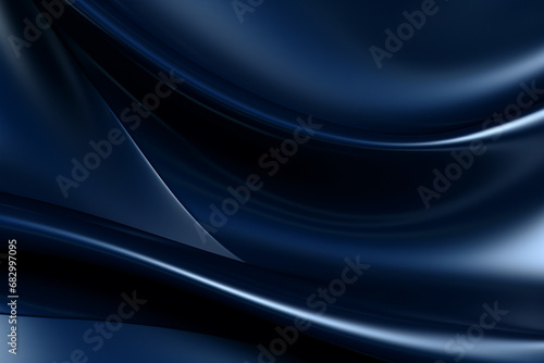 abstract blue background with smooth lines and waves, Generative Ai