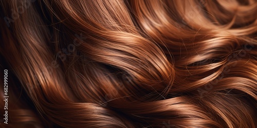 Macro detail to bright brown hair