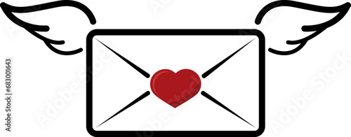 vector illustration of message and red hearts